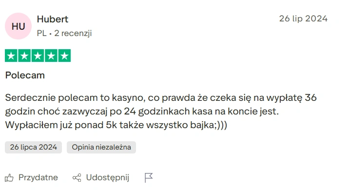 Opinia o Slottica Casino, szybkie wypłaty i wygrana ponad 5000 PLN